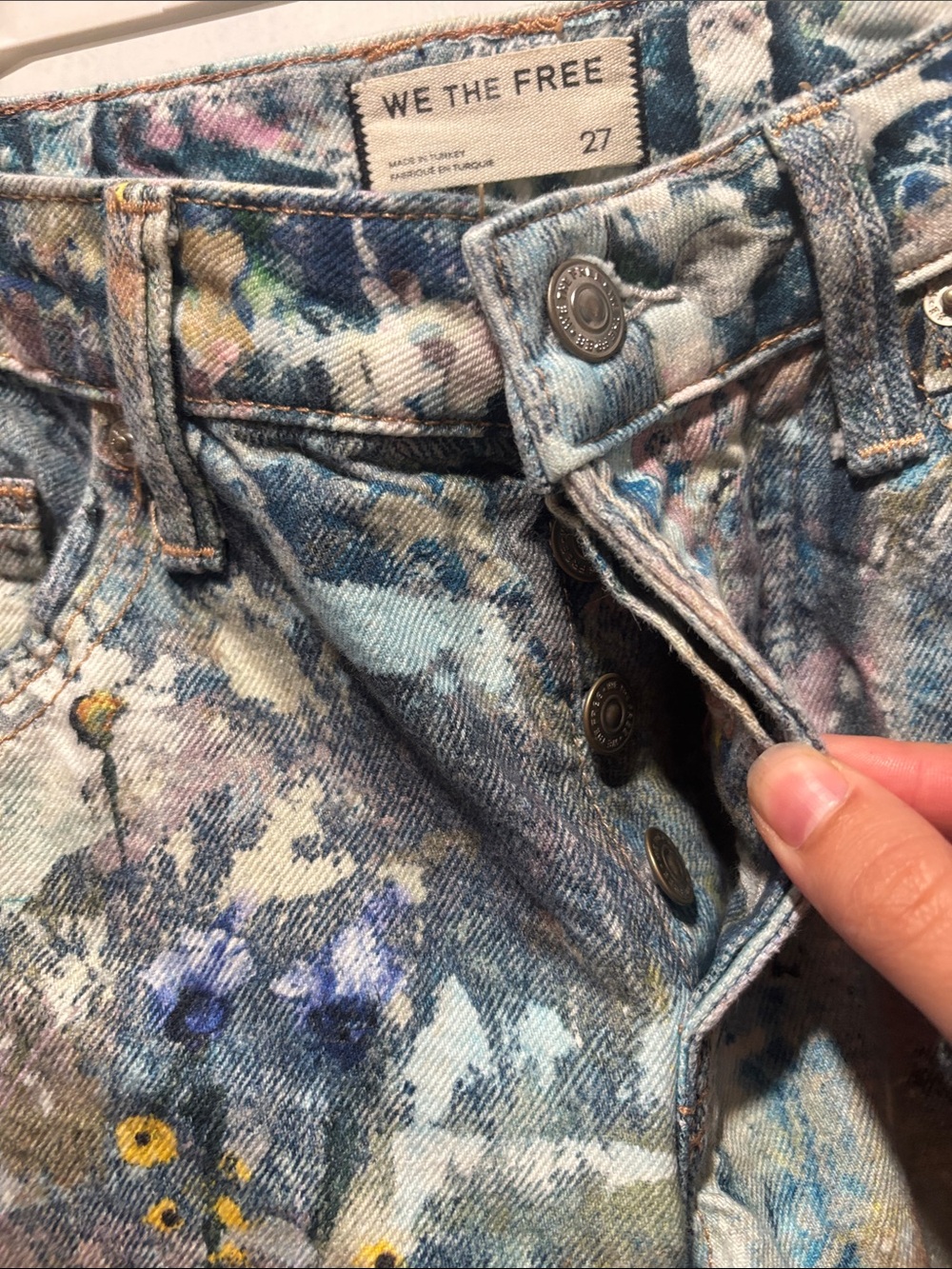 FREE PEOPLE WE THE FREE Tennessee painted jeans size 27 sold out - Picture 5 of 7